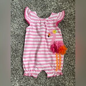 NWT Baby flamingo romper